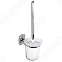 Orfeus - Perie WC cu suport din sticla, crom