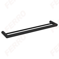Nostris - towel rail double 600 mm, black