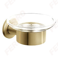 Soap dish, brushed gold