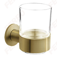 Toothbrush holder, brushed gold