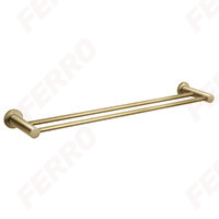 Towel rail double 600 mm, brushed gold