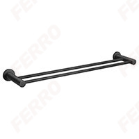 Towel rail double 600 mm, black