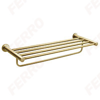 Double towel rack, brushed gold
