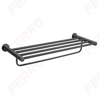 Double towel rack, gun metal