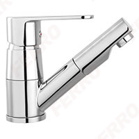 Algeo - Washbasin mixer with pull-out spout, chrome