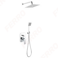 Algeo Square Set - shower set with rainfall and mixer