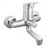 Combo - Baterie perete cada-dus cu pipa pivotanta, 15,5 cm, crom