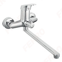 Combo - Baterie perete cada-dus cu pipa pivotanta, 19,2 cm, crom