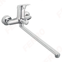 Combo - Baterie perete cada-dus cu pipa pivotanta, 32,2 cm, crom
