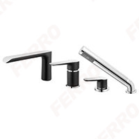 Adore Black/Chrome - multiple-hole bath mixer