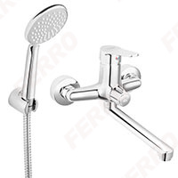 ISSO - Wall-mounted bathtub/wasbasin mixer with shower connection