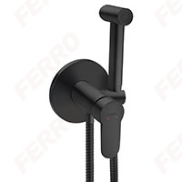 Nostris - concealed bidet mixer with accessories, black