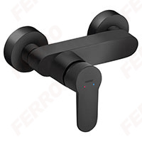 Nostris - shower wallmounted mixer, black