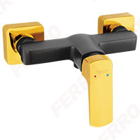 Vitto Black/Gold Verdeline - Wall-mounted shower mixer, black-gold