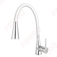 Zumba II - standing sink mixer with flexible spout, white