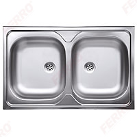Double bowl sink 50x80 cm, smooth