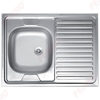 Single bowl sink 60x80 cm, smooth