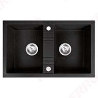 Mezzo II - Double kitchen sink 78x48 cm, graphite