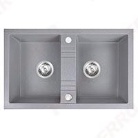 Mezzo II - Double kitchen sink 78x48 cm, grey
