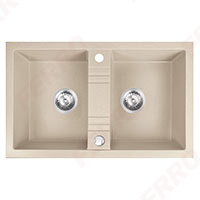 Mezzo II - Double kitchen sink 78x48 cm, sandy