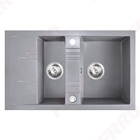 Mezzo II - Кухонная мойка двухкамерная 79x48 см, серый