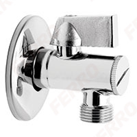Ball valve with filter with rosette and aluminium handle