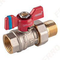 F-Comfort - Ball valve with union and butterfly, male-female