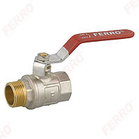 Normal - Water ball valve with steel handle and gland, male-female