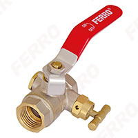 Water ball valve with gland vent and stopper, female-female