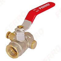 Water ball valve with gland vent and stopper emale-female