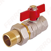 Normal - Water ball valve with union, gland, male-female, chrome