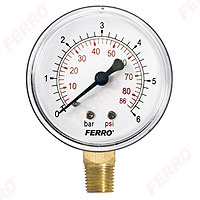 63 mm 1/4" radial 0-6 bar pressure gauge manometer