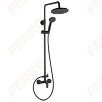Ritto Black - rainfall shower system and mixer, black