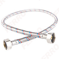 Stainless steel braided connection hose with gasket, 1/2” female – female