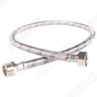 Stainless steel braided connection hose with gasket, 1/2” male – female