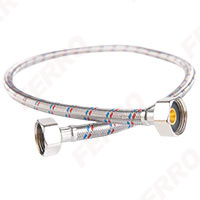 Stainless steel braided connection hose with gasket, 3/4“ female - female