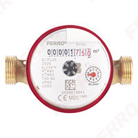Single jet dry dial water meter (anti-magnetic), for hot water, adapted for remote reading by impulse emitter