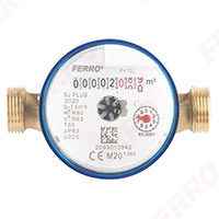Single jet dry dial water meter (anti-magnetic), for cold water, adapted for remote reading by impulse emitter