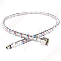 Stainless steel-braided hose  3/8”xM10x1 with short tip