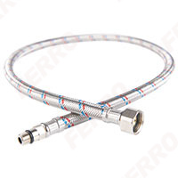 Stainless steel braided connection hose 3/8”×M10×1, with short tip