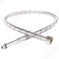 Stainless steel braided connection hose 3/8”×M10×1, with long tip