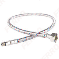 Stainless steel-braided hose 1/2”xM10x1 with short tip
