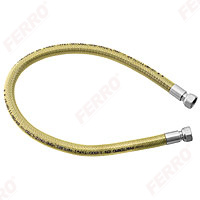 1/2” female - female gas hose with two rotating nuts and PVC sheath