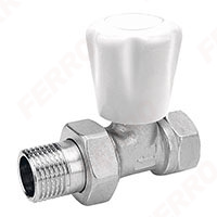 Straight radiator valve 1/2” with gland