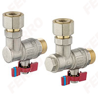 Angle ball valves set for a 1-function boiler