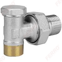 1/2” soldered angle cut-off radiator valve