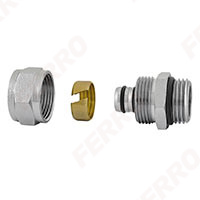 Compression fitting with 1/2” male thread, with O-ring, for 16 x 2 mm multilayer pipes