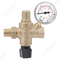 1/2" automatic installation filling valve with filter, check valve and manual shut-off with pressure gauge