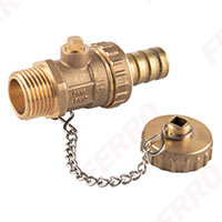 F-Comfort - Drain ball valve, male, cap handle