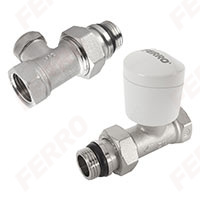 Set robineti radiator drepti 1/2” cu cap termostatic